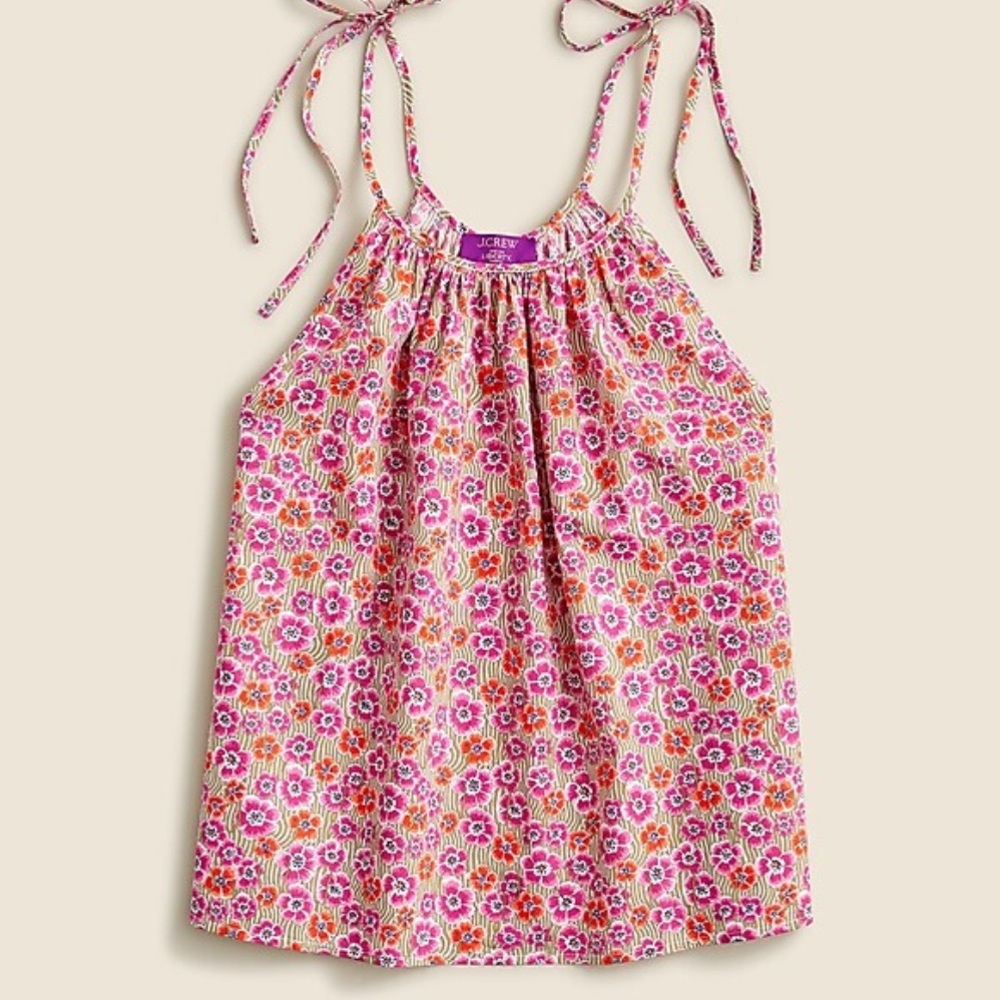 Tie-shoulder top in Liberty Ellie fabric xxs new